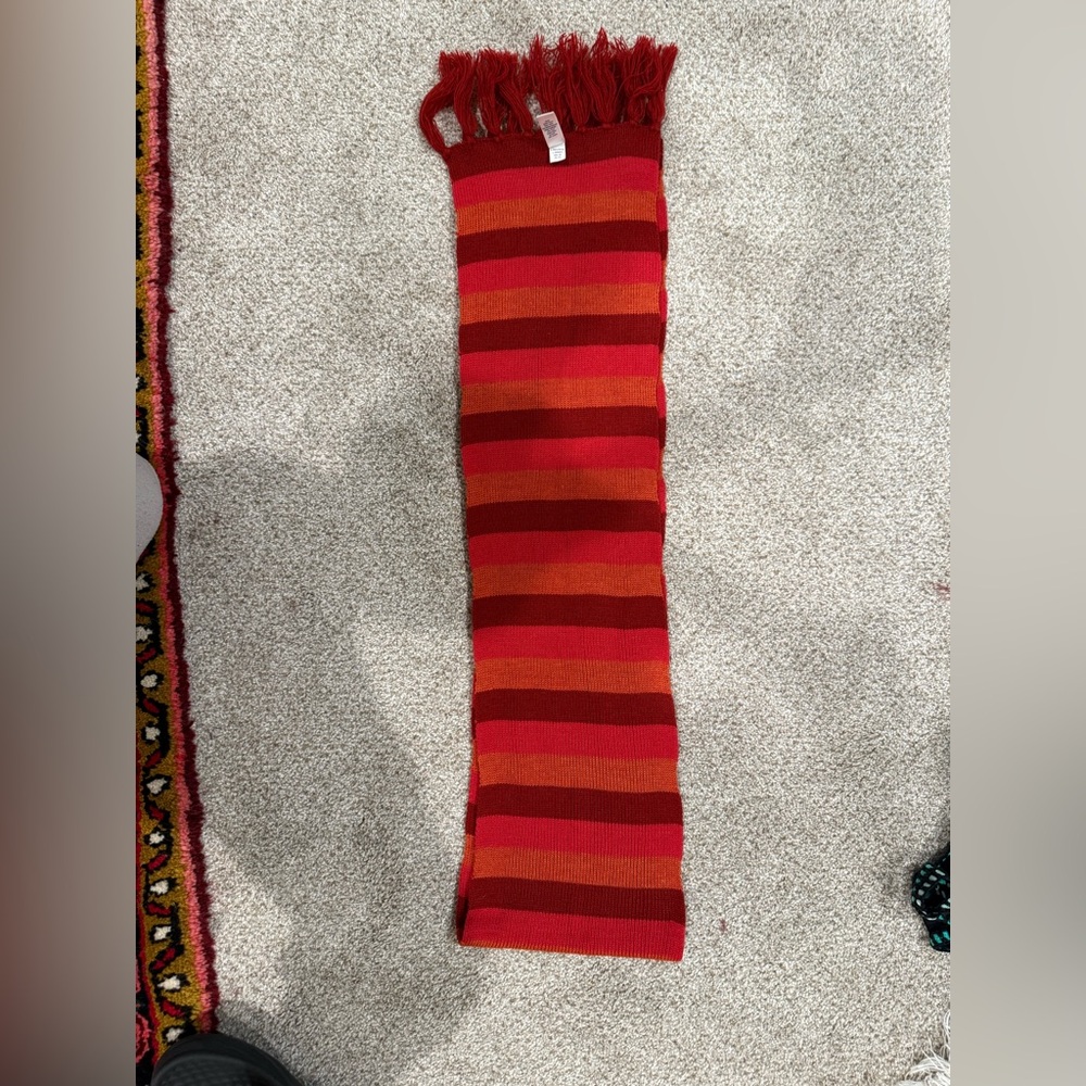 Gap Striped Red and Orange Scarf